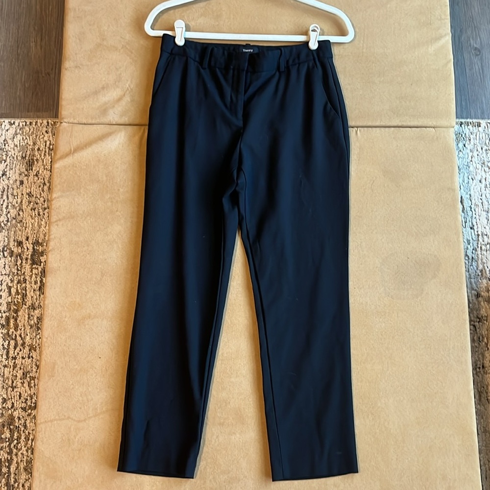 Theory cropped black dress pants